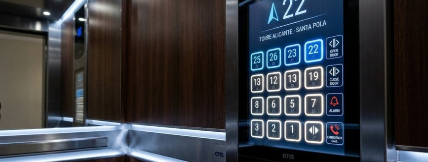 revisando el cumplimiento de la nueva normativa ITC de ascensores 2026 en un edificio de Alicante